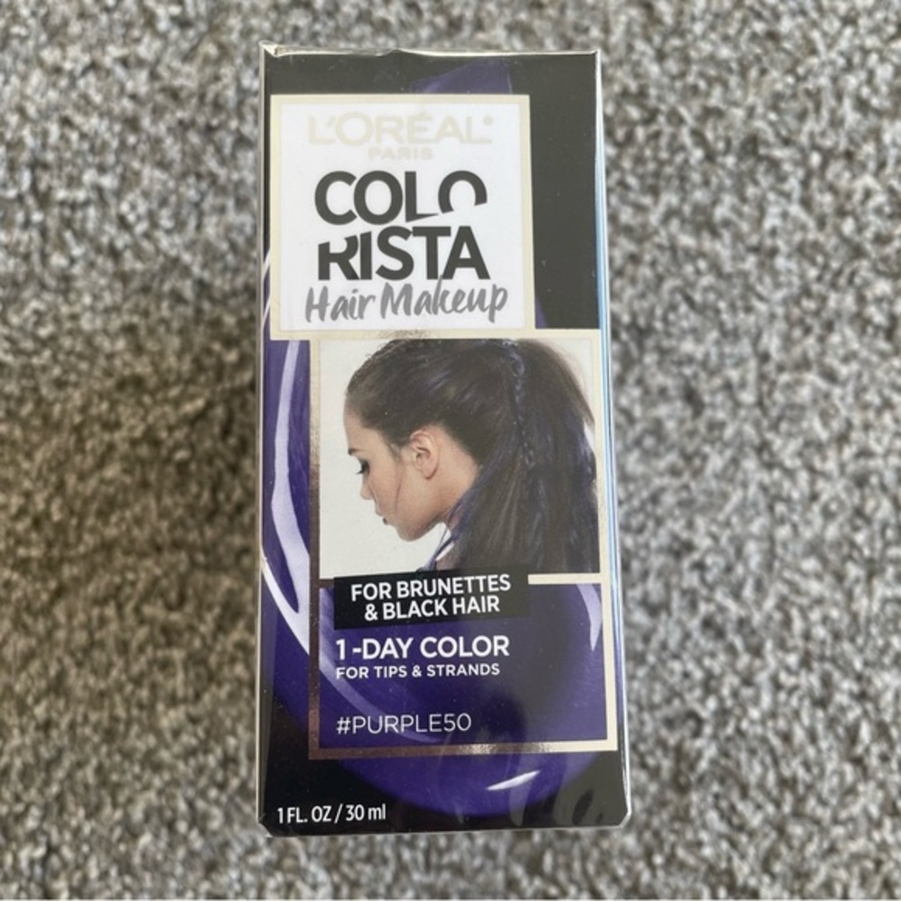 3 L'Oreal Colo Rista 1-Day Hair Makeup for Brunettes & Black Hair 1 oz Purple 50